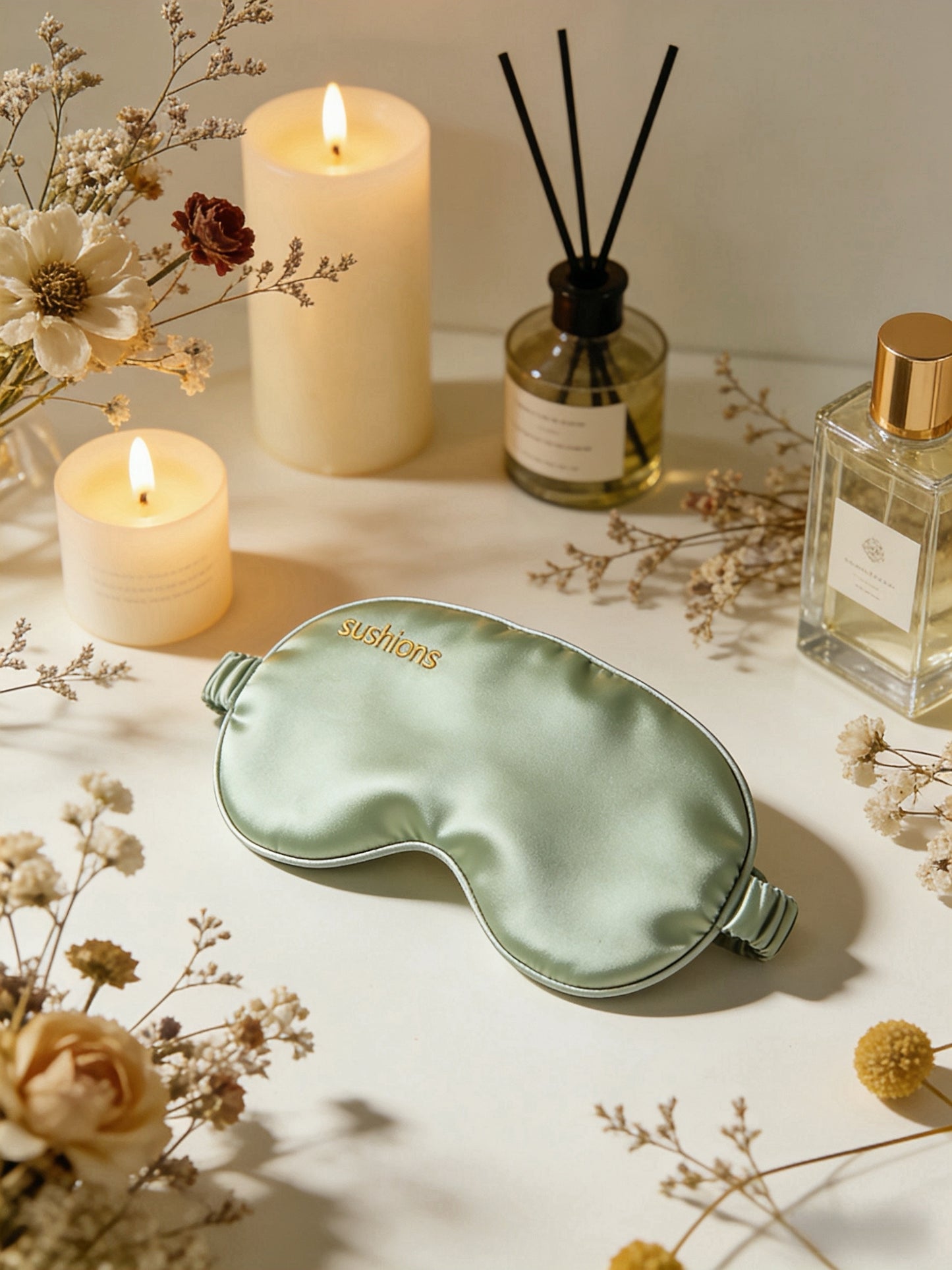 Sushions Sage Green Silk Eye Rest Mask (Creative Collection)