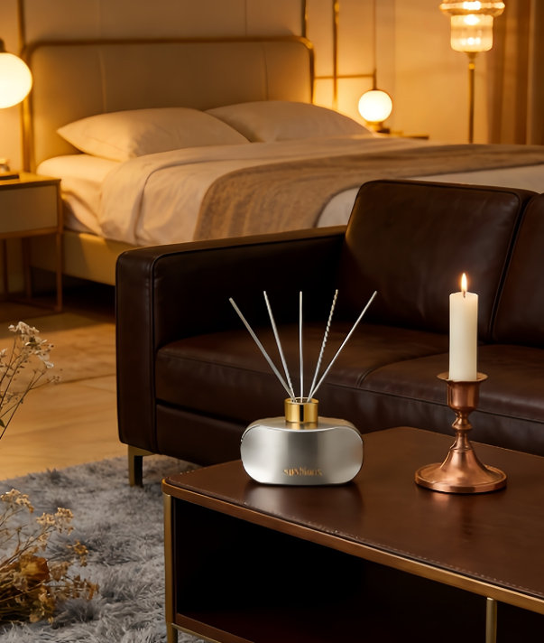 Sushions Brushed Steel & Silk Reed Diffuser