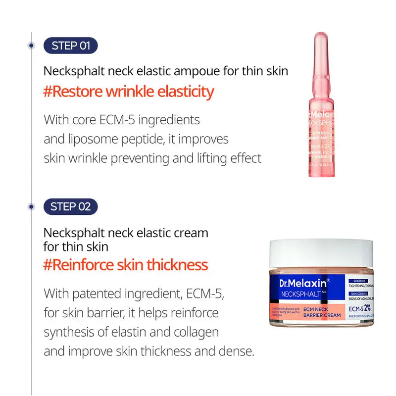 Necksphalt ECM Neck Cream 50ml：Anti-Aging Lift & Smooth Neck Wrinkles