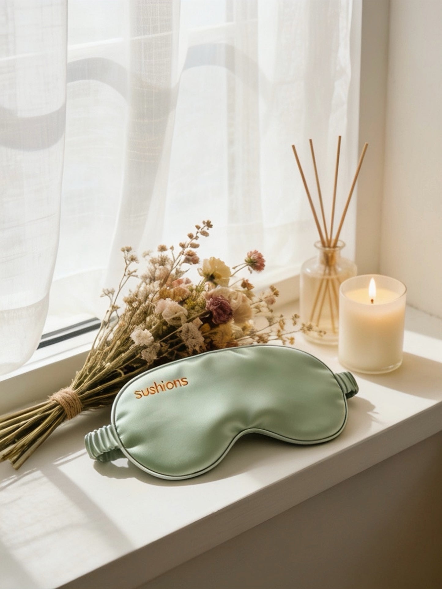 Sushions Sage Green Silk Eye Rest Mask (Creative Collection）