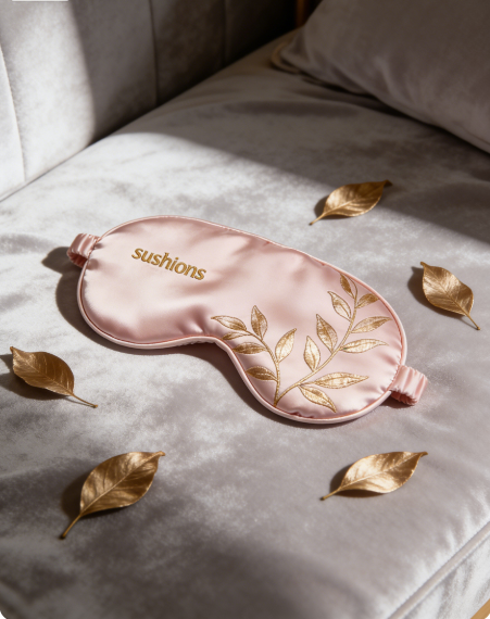 Gilded Leaf Satin Sleep Eye Mask