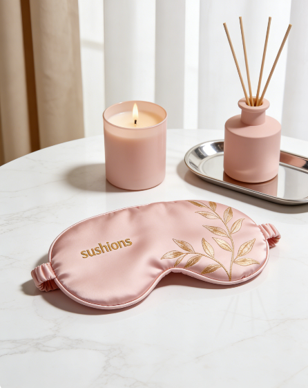 Gilded Leaf Satin Sleep Eye Mask