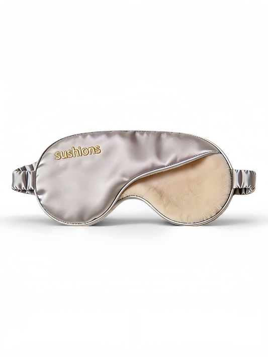 Sushions Silver Silk Plush Eye Rest Mask