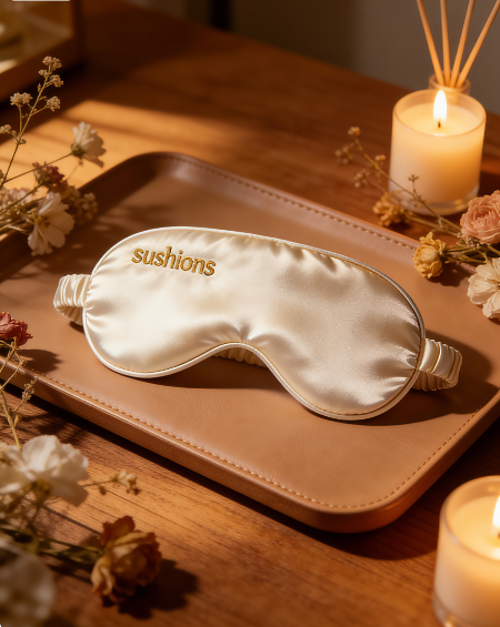 Sushions Pure White Silk Eye Rest Mask (Creative Collection)