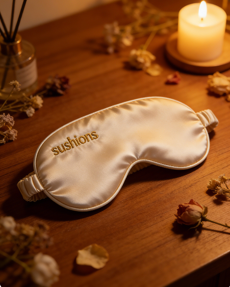 Sushions Pure White Silk Eye Rest Mask (Creative Collection)