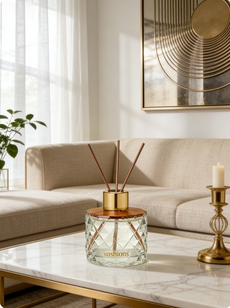 Sushions Crystal Cut Oud & Amber Reed Diffuser